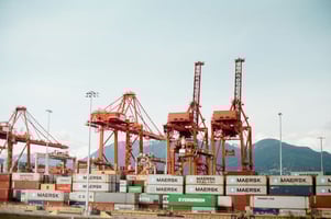 Shipping containers and cranes