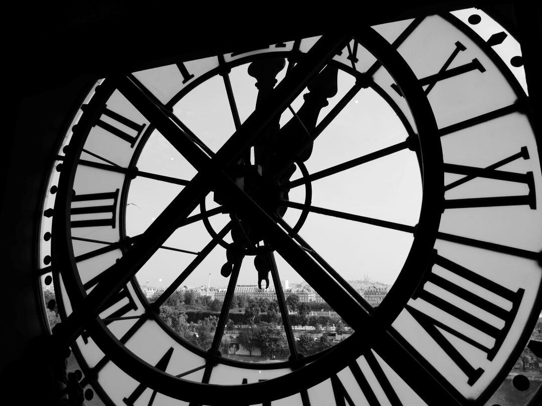 behind a tower clock